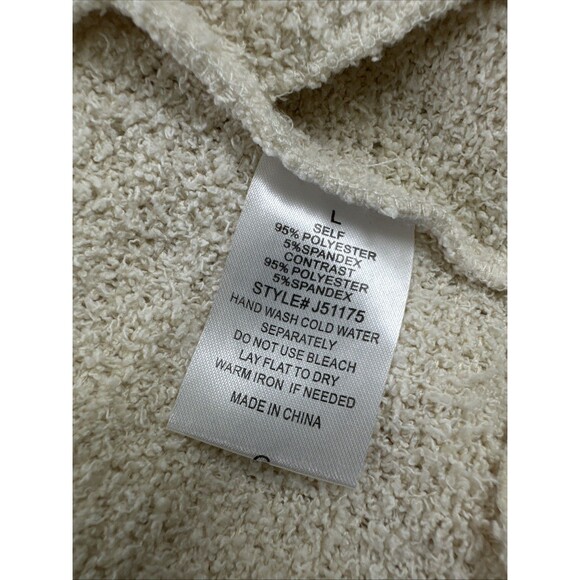 Blue B Collection Hooded Cardigan Sweater Fuzzy Soft Pockets Tan Womens Large - Picture 10 of 14